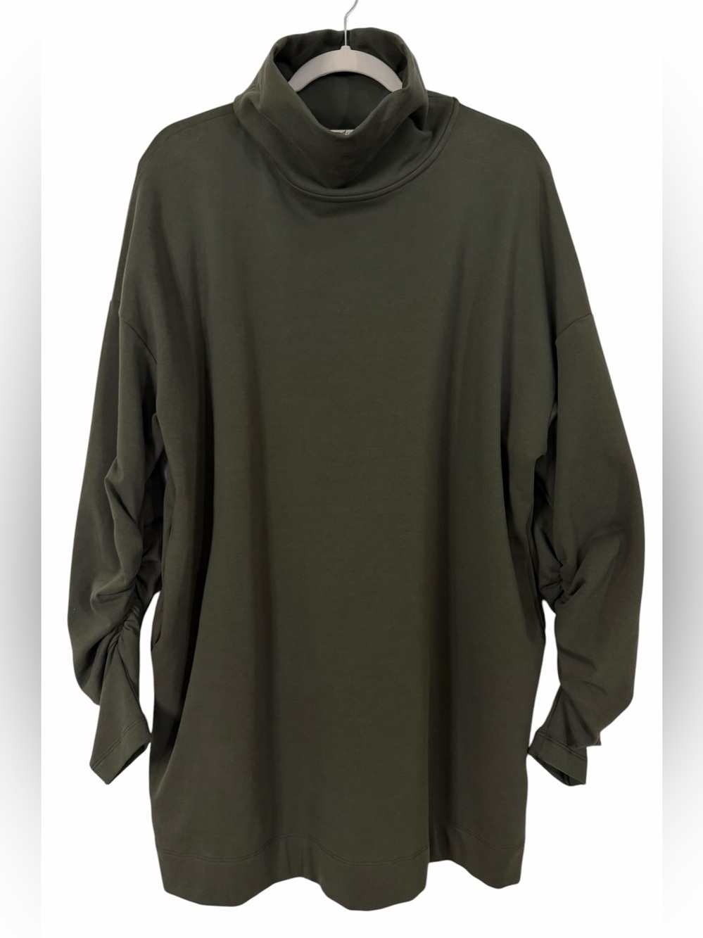 Peruvian Connection Chelsea Tunic Army Green Long Sleeve NWT Size Medium